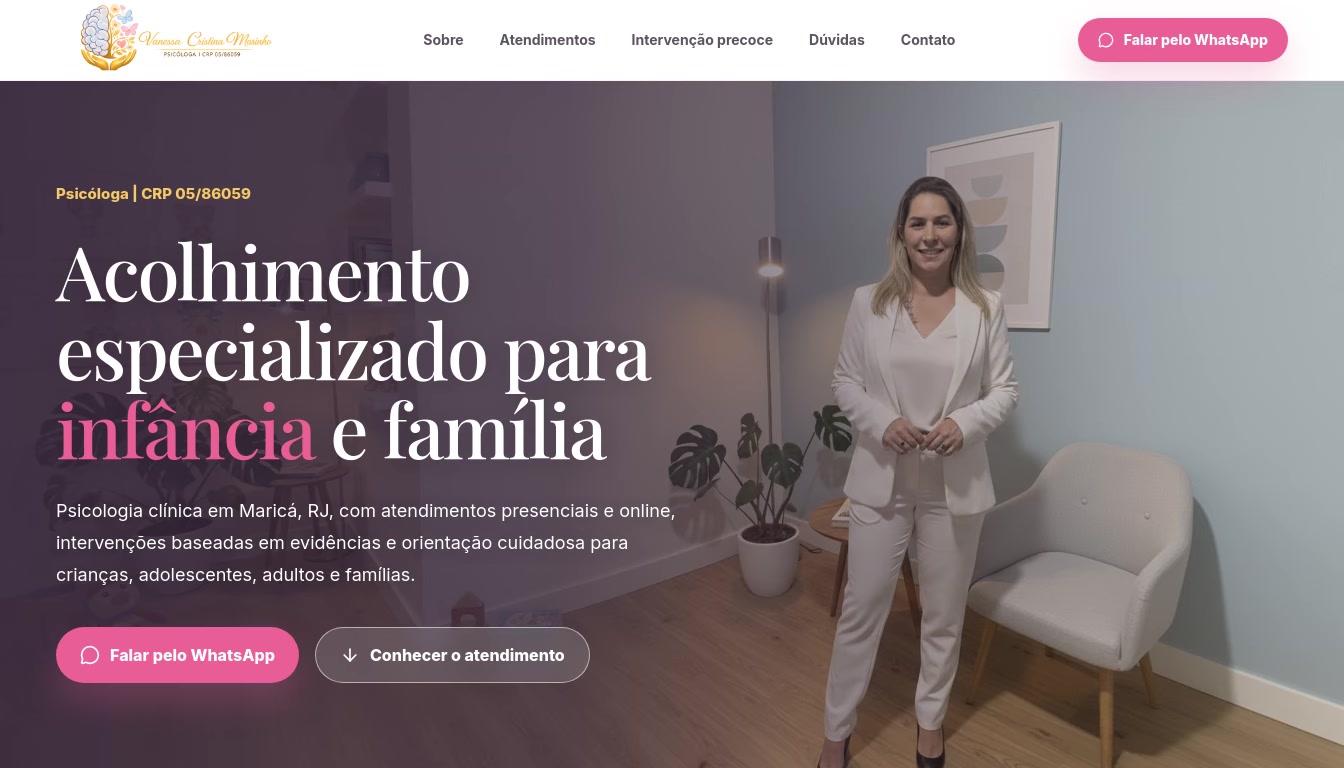 Site de Vanessa Cristina Marinho